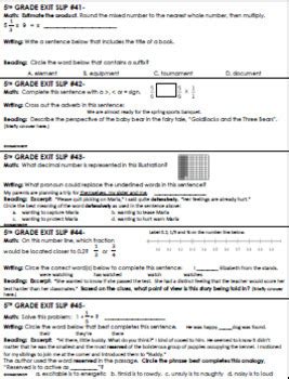 Eet699 must be taken before students graduate. 5th Grade Exit Slips, Math, Writing & Reading Daily Test ...