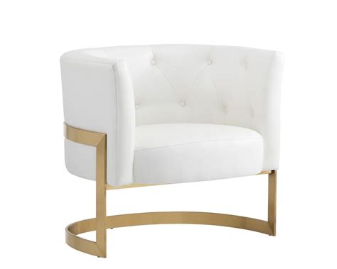 These big cushioned chairs give you more than sufficient another notable feature is its versatility. Karissa Club Chair - Brushed Yellow Gold - White Leather ...