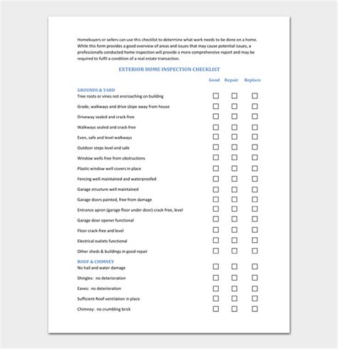 17 Free Home Inspection Checklists Word Excel Pdf