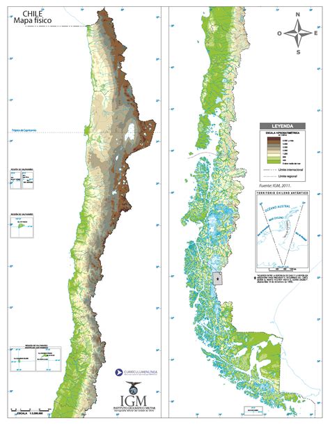 Mapa Físico De Chile
