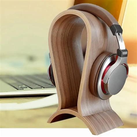 New Headphone Stand Solid Wood Head Mounted Innovative Computer Hanging