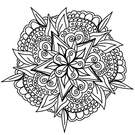 Awesome Hand Drawn Mandala Mandalas Adult Coloring Pages