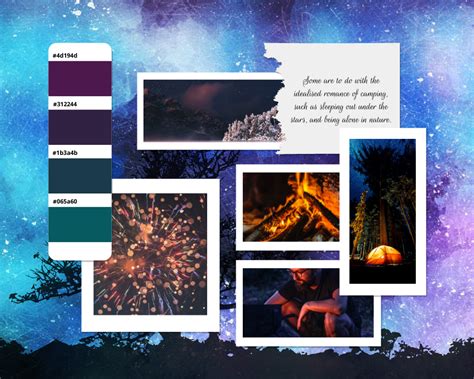 Night Camping Mood Board Photo Collage Design Photo Collage Maker