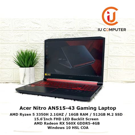 Acer Nitro 5 An515 43 Amd Ryzen 5 3550h 16gb Ram 512gb Ssd Radeon Rx