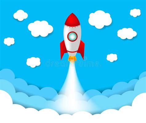 Flat Rocket Icon Startup Concept Stock Vector Illustration Of Moon