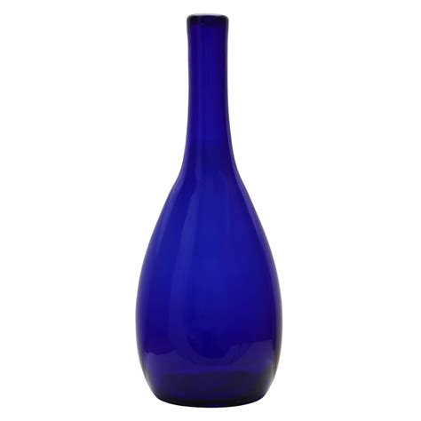 Large Blue Glass Vase Decorative Tall Flower Displayvase Premierhousewares Blue Glass Vase
