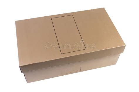 Closed Cardboard Shoe Box On A White Background Stock Photo Image Of