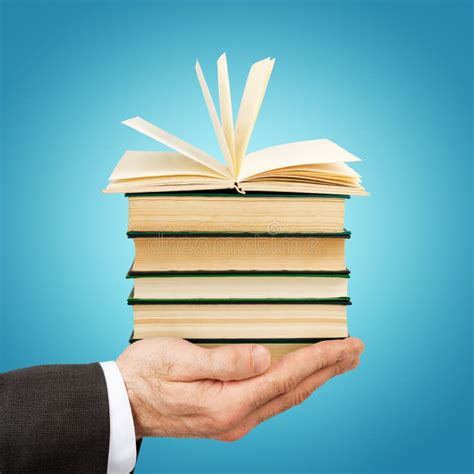 Business Man Holding Stack Of Books Stock Photo Image Of Page Hold