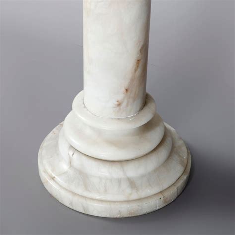 Carved Italian Marble Doric Column Sculpture Display Pedestal 20th