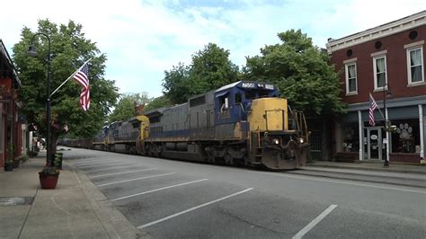 Train Running On Towns Main Street La Grange Kentucky Youtube