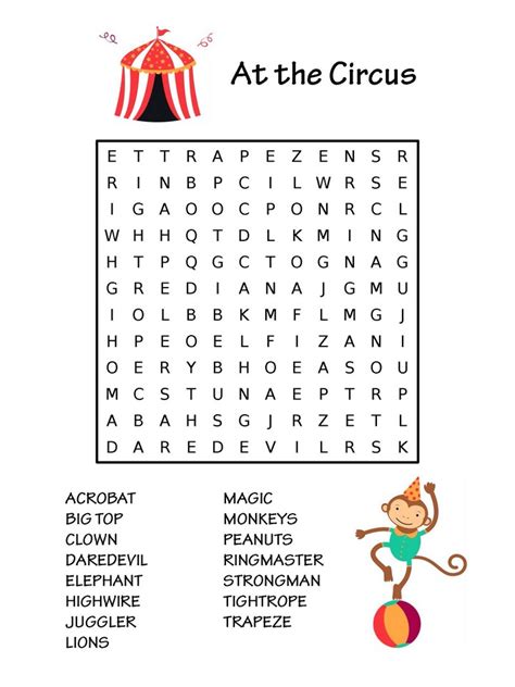 How much do you know? Circus Word Search
