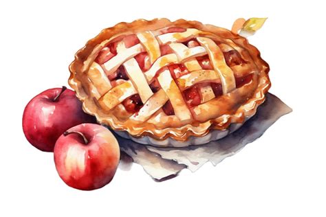 Apple Pie Watercolor Clipart 23477140 Png