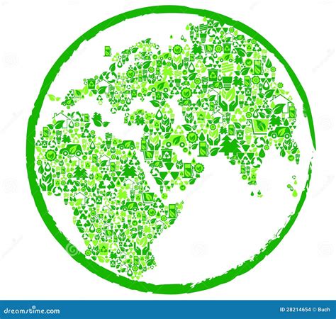 Green Earth With Ecological Stock Vector Illustration Of Background