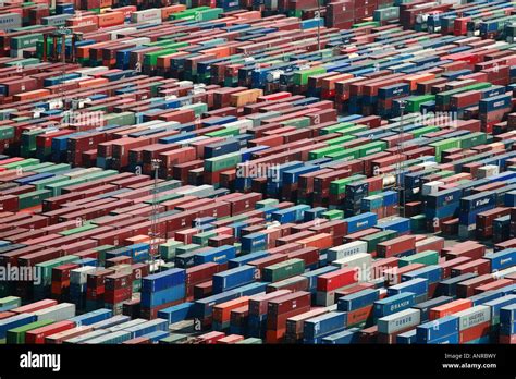 Full Frame Image Of Cargo Containers At Barcelona Port Stock Photo Alamy