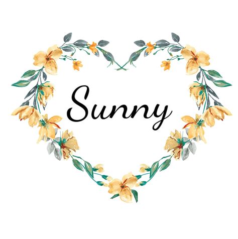 Girls Name In Floral Wreath Sunny Sunny Son Nee English Bright