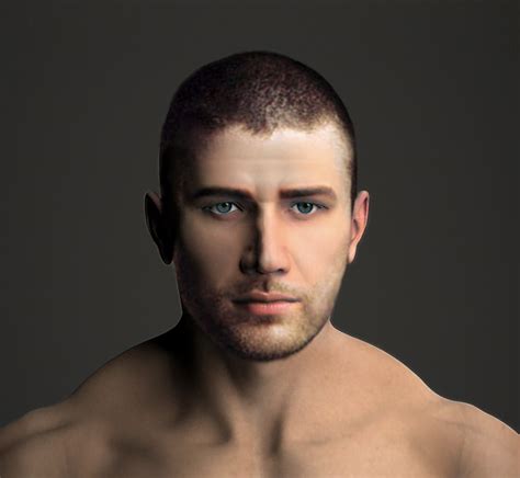 3d Man Muscular Nude Realistic Male Model