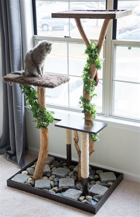 Make A Cat Tree Using Real Branches My Amazing Diy Cat Tree