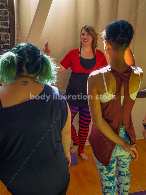 Inclusive Yoga Stock Photo Yoga Instructor Interacting With Class Body Liberation For All