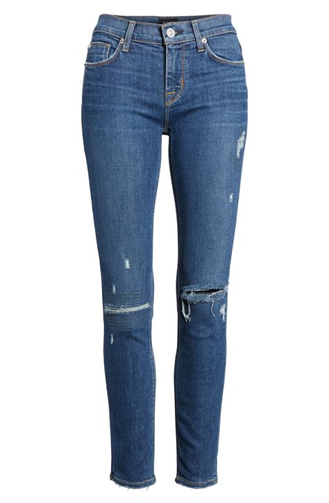 Hudson Ripped Cropped Skinny Jeans In Imperial Modesens