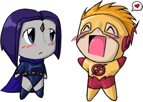 Teen Titan Chibis Raven And Kid Flash By Autobotwindracer Fanart