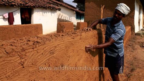 Mud House Making At Gond Tribal Village In Narna Madhya Pradesh Youtube