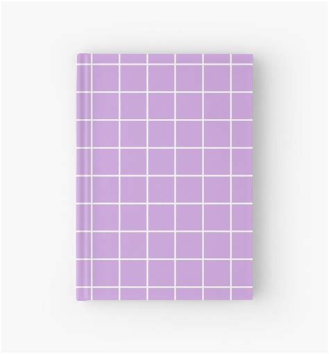 Purple Grid Aesthetic Pastel Lilac Violet Hardcover Journal By