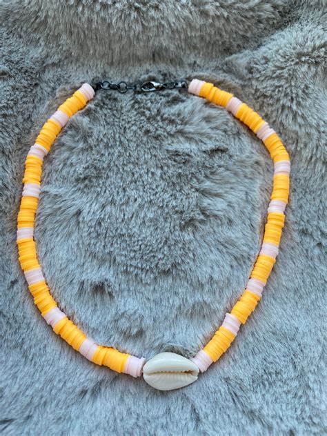 Boho Shell Heishi Necklace For Women Disc Beads Choker Etsy