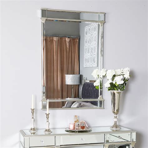 Athens Antique Silver Rectangular Wall Mirror Picture Perfect Home