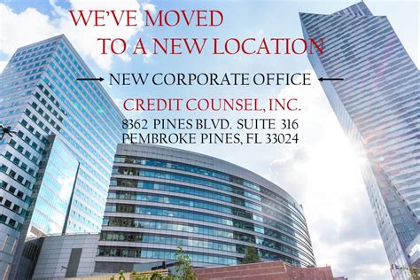 New Office Location Announcement Credit Counsel Inc