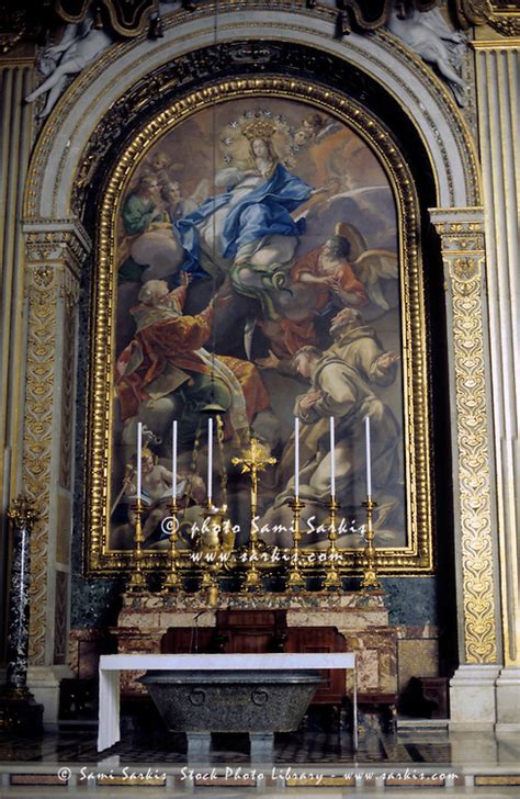 Ornate Altar Painting Depicting The Virgin Mary Inside Saint Peters