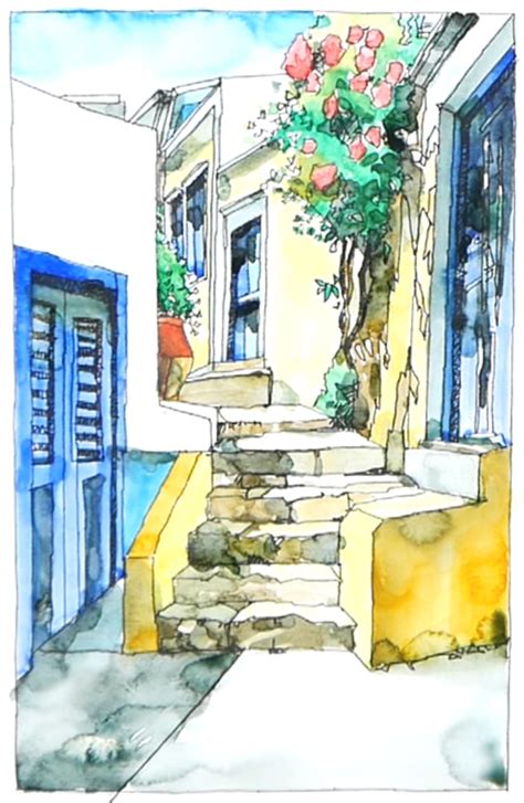 NAMIL ART 펜 수채화 골목 여행 유럽 여행스케치 어반스케치 라인드로잉 채색 아르쉬 중목 남일수채화