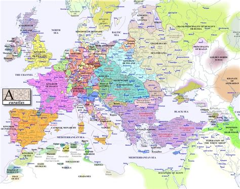 Europe Map 1500 Mapsofnet