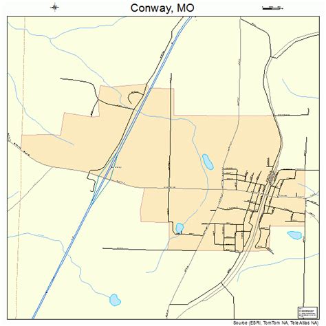 Conway Missouri Street Map 2916192