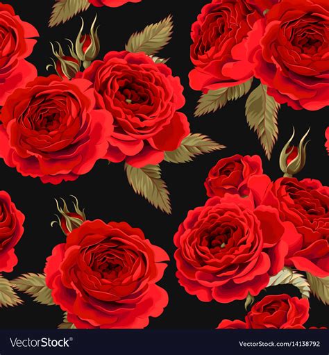 English Roses Seamless Royalty Free Vector Image
