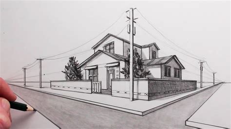 How To Draw A House In 2 Point Perspective Step By Step Nobitas House