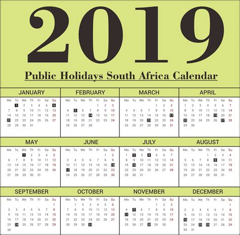 Calendar Holidays South Africa National Holiday Calendar Calendar
