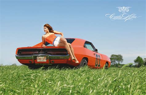Elli As Daisy Duke For The Girls And Legendary Us Cars 2016 Calendar By Sway Books Pic