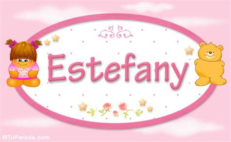 Estefany Con Personajes Tarjetas De Nombres Para Niñas Bebés Osito