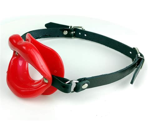Oral Mouth Gag Lip Shape Mouth Gag Silicone Gag Leather Mouth Etsy