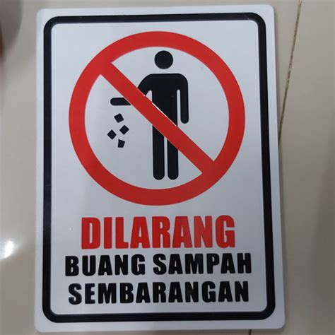 Jual Rambu Akrilik Dilarang Buang Sampah Cm Kota Palembang
