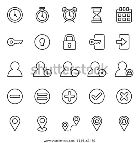 Set Of Basic Ui Ux Icons With Simple Line Style Use For Web