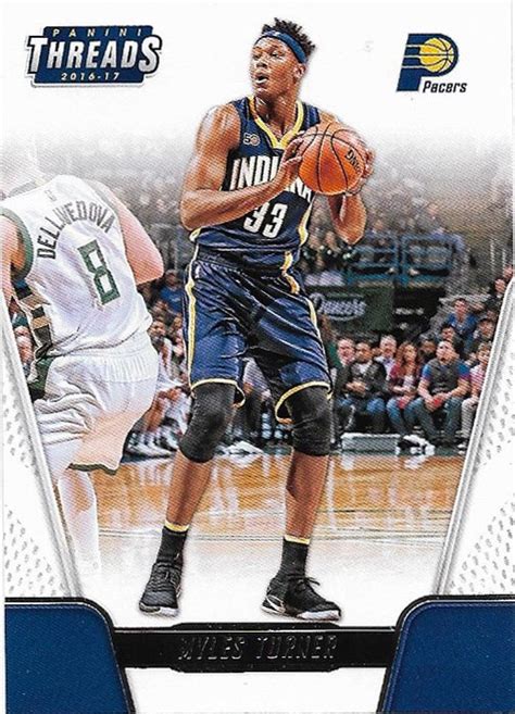 Myles Turner 2016 17 Panini Threads 100 Indiana Pacers Basketball Card