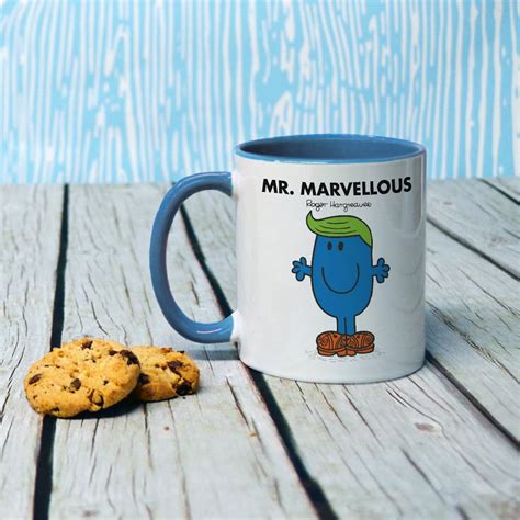 Personalised Mr Marvellous Large Porcelain Colour Handle Mug