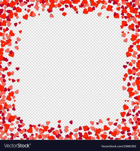 Hearts Borders Isolated Transparent Background Vector Image