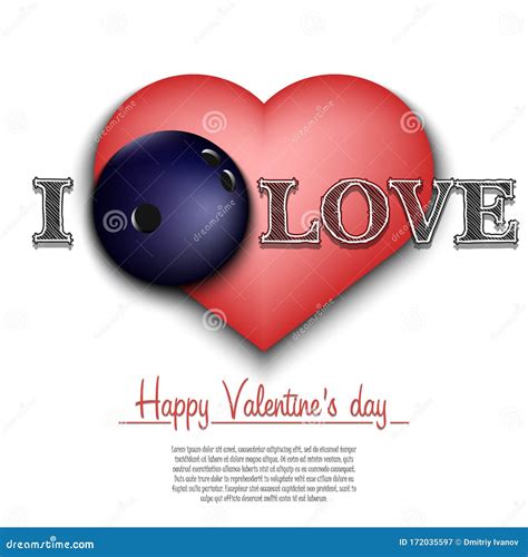 I Love Bowling Happy Valentines Day Stock Vector Illustration Of