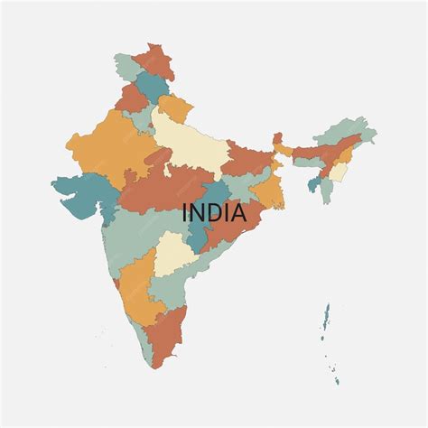 Premium Vector India Vector Map With Administrative Divisions