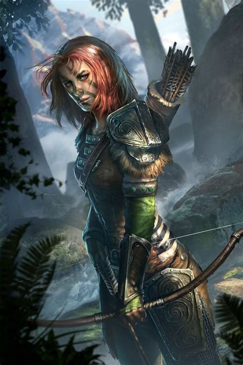 Aela The Huntress The Elder Scrolls The Elder Scrolls V Skyrim 1girl Armor Bow Weapon
