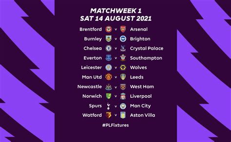 Game results and changes in schedules are updated automatically. 2021/2022 PL fixtures announced with Tottenham vs Man City ...