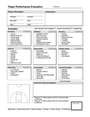 Choose the highlighted text to view a player evaluation form. Basketball Evaluation - Fill Online, Printable, Fillable ...