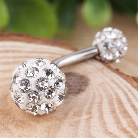 Barbell Rhinestone Crystal Body Jewelry Piercing Navel Belly Button Rings Percing Piercing Belly